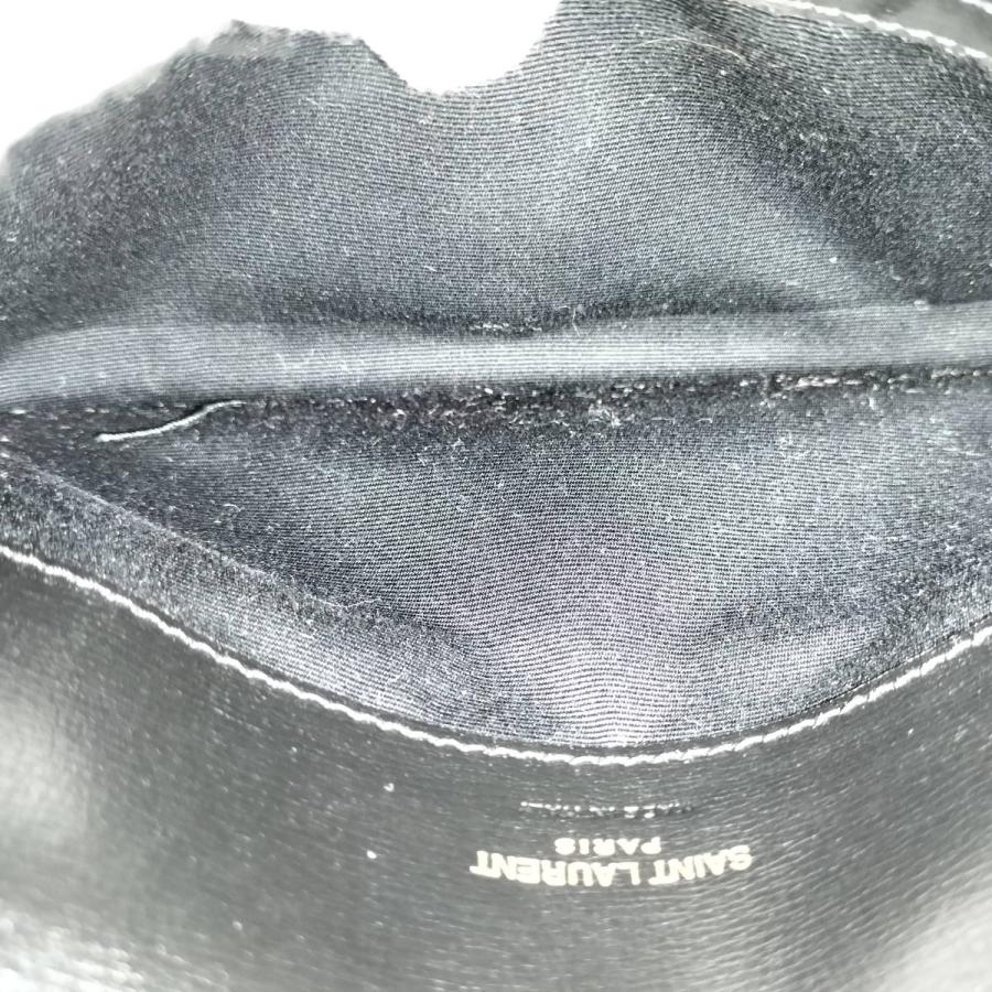 SAINT LAURENT フォンショルダーバッグ YSL レザー ブラック 635095
