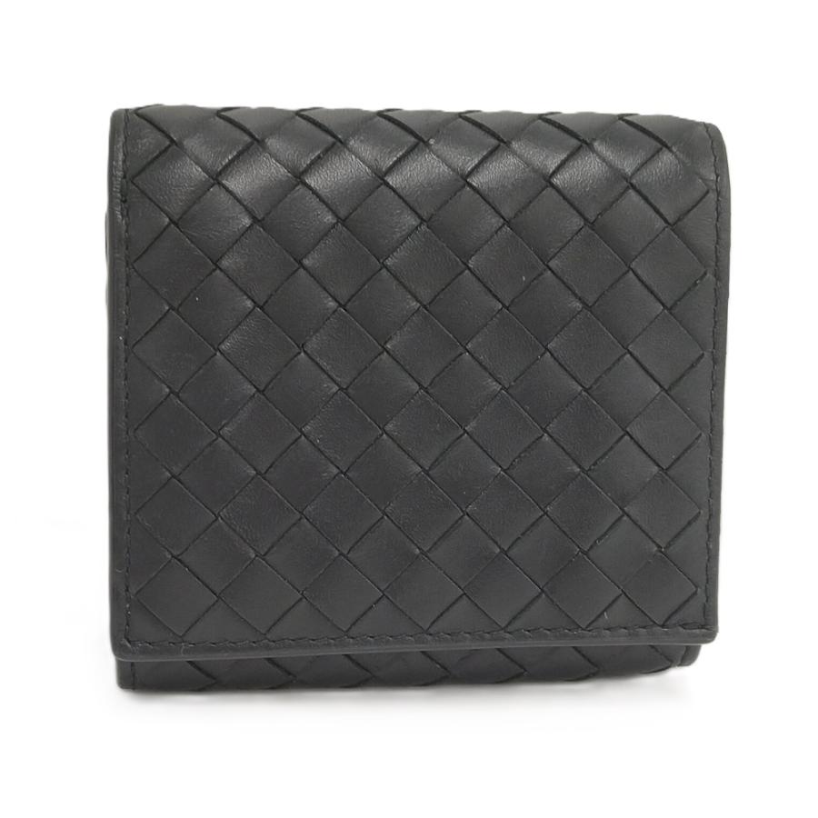 【現行・美品】ボッテガ ヴェネタ イントレチャート 二つ折り RFID ブラック BOTTEGA VENETA（ボッテガ・ヴェネタ） 二つ折り財布 イントレチャート
