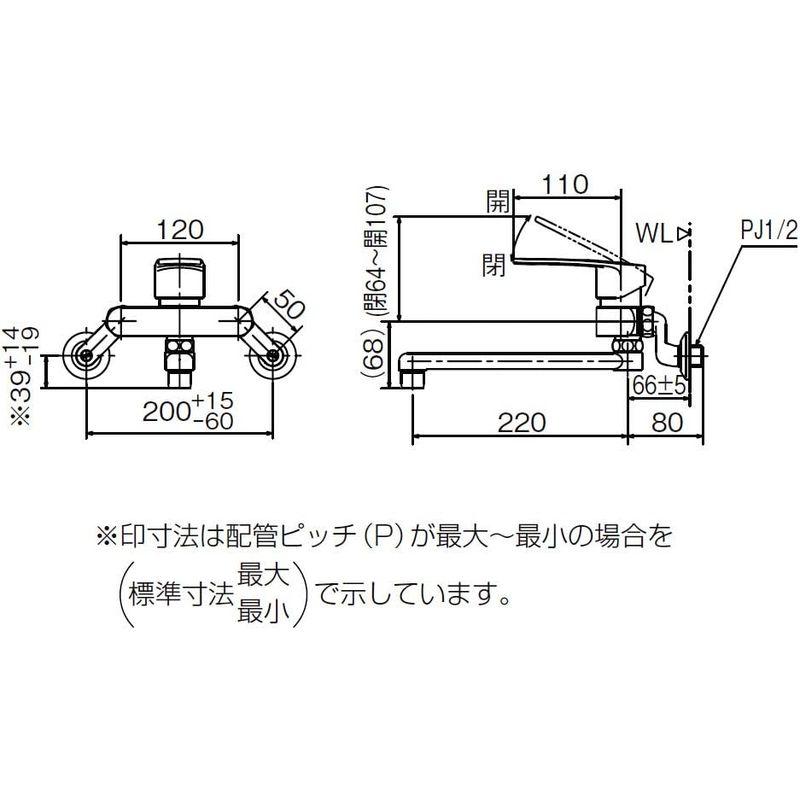 タッチ式キッチンシンク蛇口 角パイプ220mm キッチン用水栓具 LIXIL(リクシル) INAX キッチン用 壁付 シングルレバー混合水栓 エコハンドル RSF-862Y｜jjhouse｜02