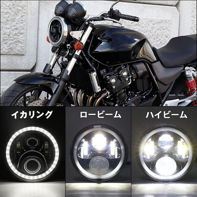 バイク用ヘッドライト MOVOTOR ホンダバイクCB1300７インチLEDヘッドライト ホーネット250対応 DRL機能 イカリング付き Hi/Loビーム ブラ｜jjhouse｜08