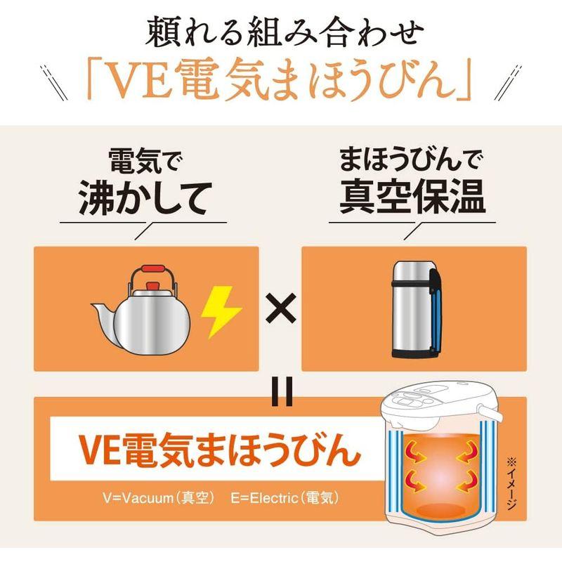 電気ポット ブラウン 象印 ポット 3.0リットル 優湯生 省エネ ハイグレード 5段階温度設定 CV-GA30-TA｜jjhouse｜07