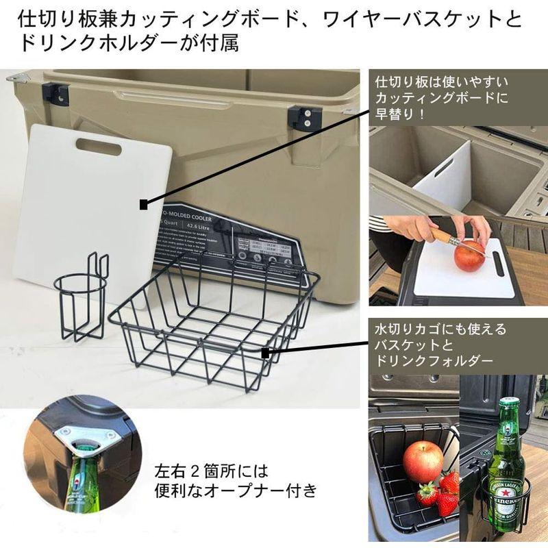 キャンプ用品 アイスエイジ クーラーボックス 45QT 42.6L 釣り アウトドア 2?3人向け 5日間保冷力キープ (DESERT CA｜jjhouse｜06