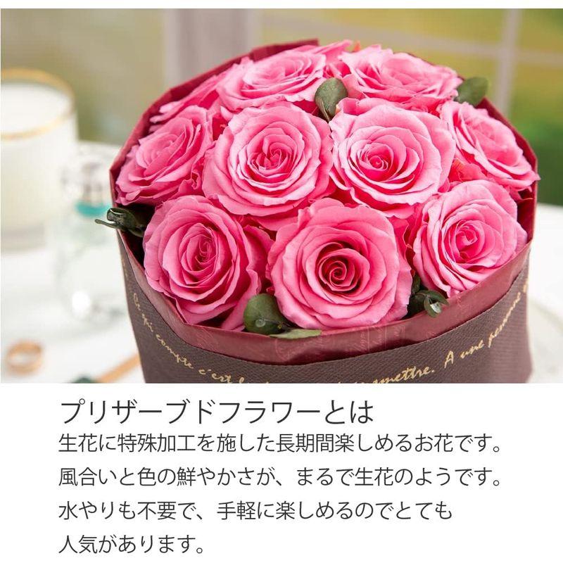 プリザーブドフラワー 花束 ブーケ 12本 薔薇 『ローズスタンドブーケ』 (レッド) ： プリザーブドフラワー 花束 ブーケ 12本 薔薇 『ローズスタンドブーケ』 レッド 　 サイズ