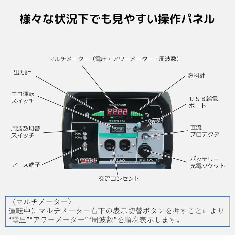 発電機 日本製 WG1800is USB インバーター 定格出力 1.8kVA 和同産業 ハンドキャリー 国産｜jjhouse｜02