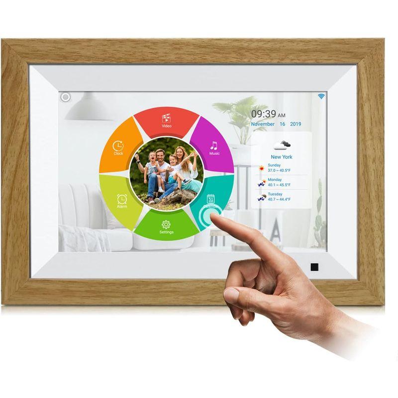 YENOCK デジタルフォトフレーム 10.1インチ 多機能WiFi 32GB内蔵ストレージ 人感センサー タッチスクリーン 音楽 動画 転