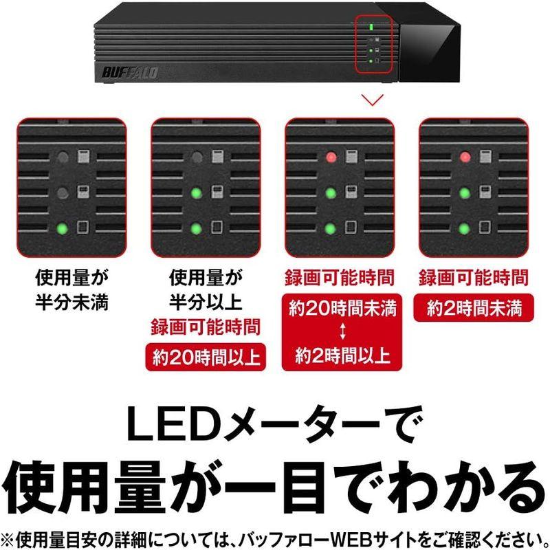 バッファロー BUFFALO 24時間連続録画対応 使用量メーター付き 3.5インチ 外付けHDD 2TB HDV-SAM2.0U3-BKA｜jjhouse｜07