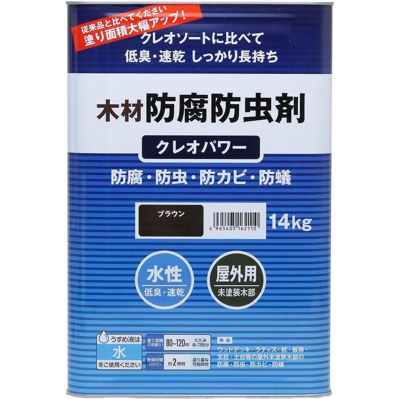 塗料缶・ペンキ ブラウン ペイント 和信ペイント クレオパワー 14kg 800355｜jjhouse｜02