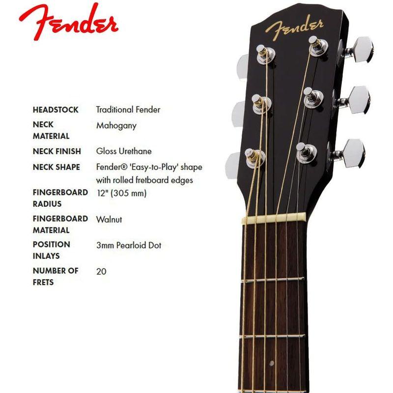 Fender アコースティックギター CD-60S Dreadnought, Walnut Fingerboard, Black ソフトケー｜jjhouse｜07