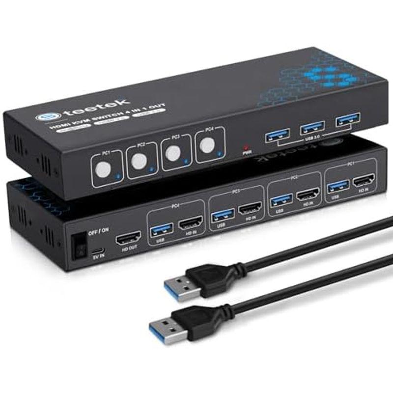 4K KVMスイッチ HDMI、フルUSB3.0ポート、4台のPCコンピュータが1台のモニタを共有、KVM 切替器、4K@60Hz対応、PC｜jjhouse｜09