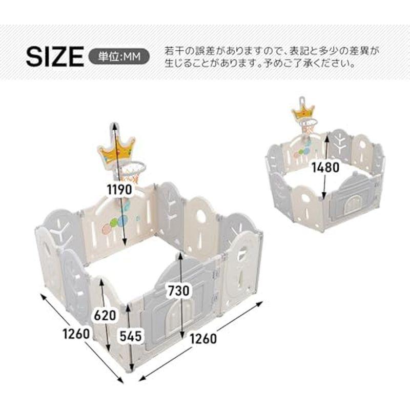 ベビーサークル 折り畳み バスケットゴール付き おもちゃパネル付き ロック扉付き 滑り止め付き ジョイント式 形のアレンジ自在 組み立て簡単｜jjhouse｜11