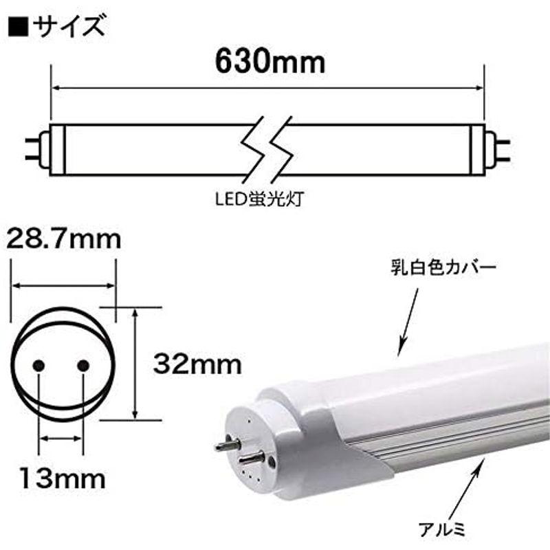 LED蛍光灯 20W形 直管 led 10W 蛍光管20W形 58cm 580mm 昼光色 グロー式工事不要 20W形 G13 照明 蛍光管｜jjhouse｜12