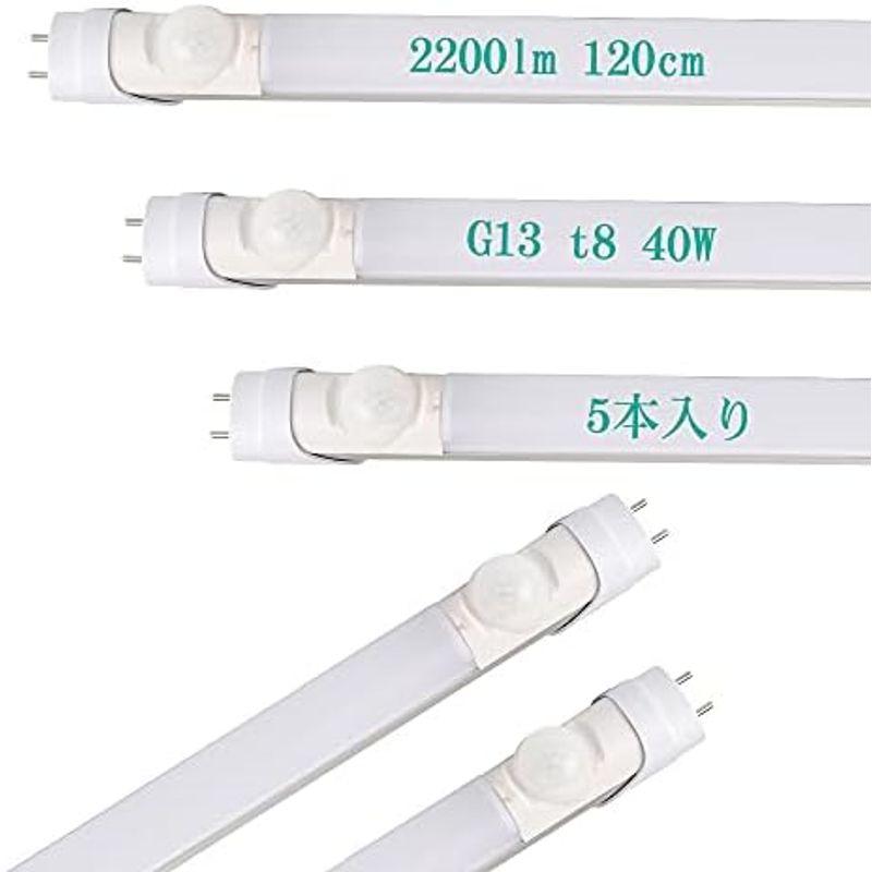 セール価格で購入 led蛍光灯 人感センサー 直管 防虫 蛍光灯 led グロー式工事不要 昼白色 節電 防犯照明 580mm 20w 5本 (5， 60cm