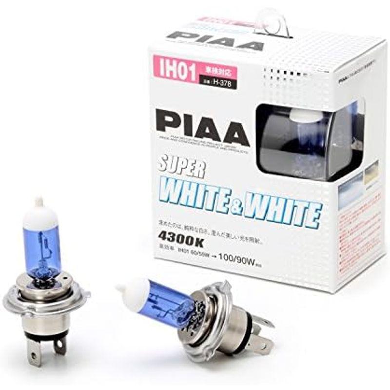 PIAA ヘッドライト用 ハロゲンバルブ IH01 4300K スーパーホワイト&ホワイト 車検対応 2個入 12Ｖ/60W/55W(100｜jjhouse｜06