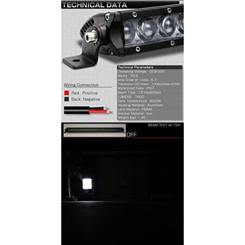 車用フォグランプ LED 7インチ(185mm) 30W 狭角15度ハイパー スポット 12V/24V兼用 ワークライト 作業灯｜jjhouse｜02