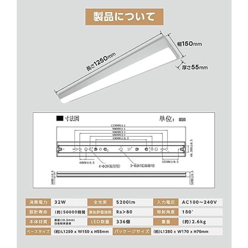 LEDベースライト 一体型 ベースライト 逆富士型 40W型 2灯相当 LED蛍光灯 高輝度 薄型 器具一体型 シーリングライト キッチンラ｜jjhouse｜10