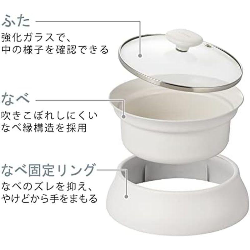 エレコム IHクッキングヒーター HAC-IH01CWH専用深鍋 プレートのみ 満水容量約1.5L HOTDISH cocotte LiFE｜jjhouse｜10