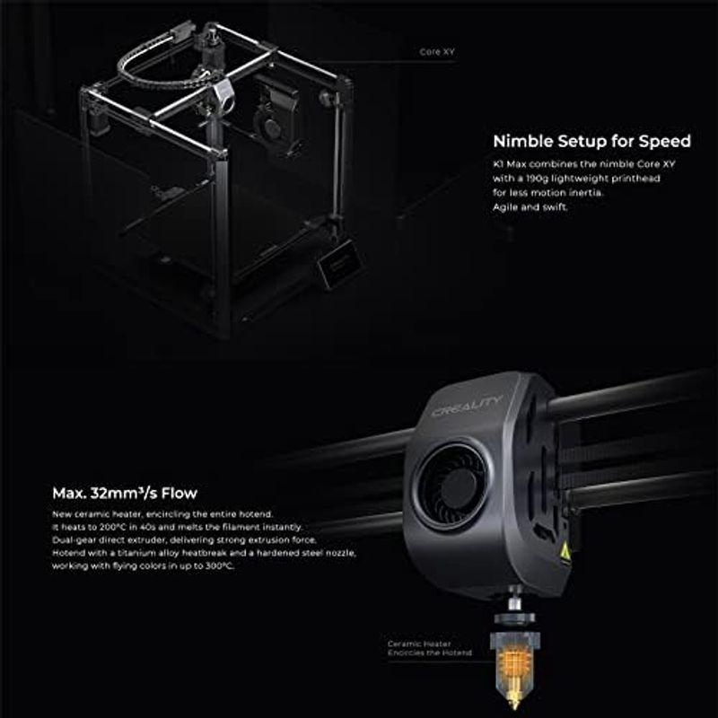 Creality K1 Max 3Dプリンター 600mm/sの印刷速度 スマートAI機能 300 * 300 * 300大きなビルドボリュ｜jjhouse｜06