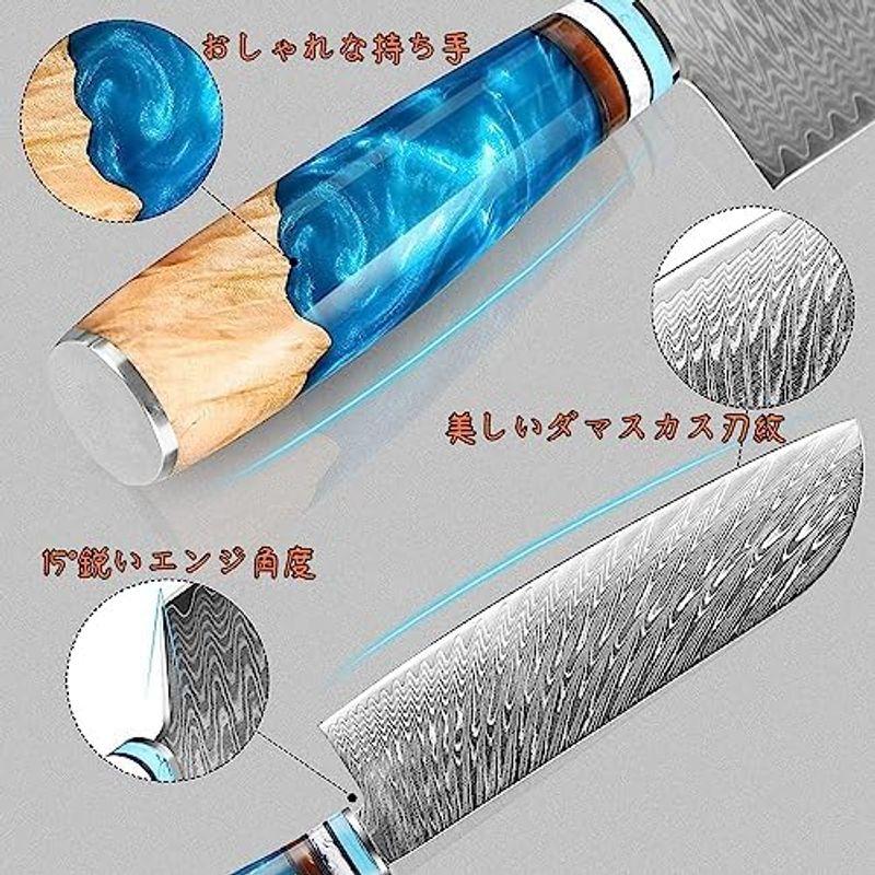 VGTEN 菜切り包丁 中華包丁 刃渡り160ｍｍ V金10号 67層ダマスカス鋼 おしゃれな持ち手 洗いやすい かぼちゃ 大根など 野菜の｜jjhouse｜04