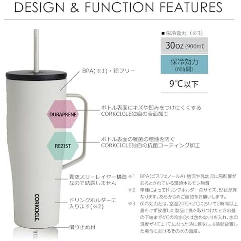 CORKCICLE日本正規販売品 ハンドル付き ステンレス タンブラー 真空断熱 ふた付き ストロー付き 900ml COLDCUP MUG｜jjhouse｜04