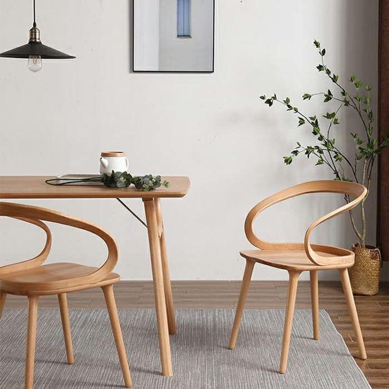 DiningChair 木製ダイニングチェアー帯 1脚 完成品 肘付き ブナ無垢材 人間工学デザイン エルゴノミクス 食卓椅子 ウッド ナチ｜jjhouse｜04