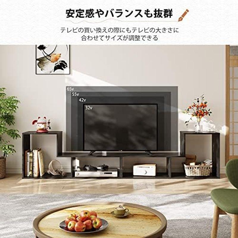 DEVAISE テレビ台 テレビラック テレビボード ローボード 伸縮 幅105?210cm 60インチまで対応 コーナー 収納ラック 2点｜jjhouse｜14