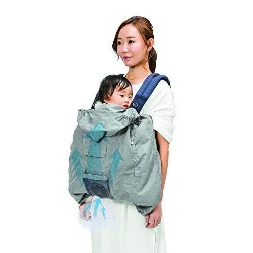 【美品】BabyHopper 空調抱っこひもカバー ファン付き ブルー BabyHopper ベビーホッパー 空調抱っこひもカバー 抱っこ紐