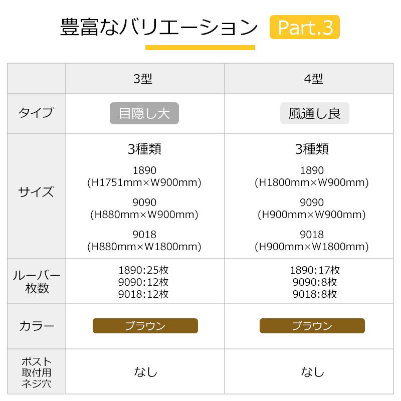 アルミフェンス ルーバーフェンス 外構 diy 目隠し アルミルーバーラティス3型 1890 1751×900mm ブラウン｜jjprohome1｜06