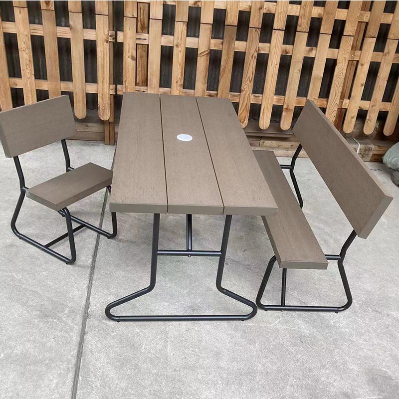 HR631 【廃盤希少品】コールマン　ガーデンウッドフォールチェア　テーブル付 JJ PROHOME ガーデンファニチャー テーブル 人工木背付きガーデン