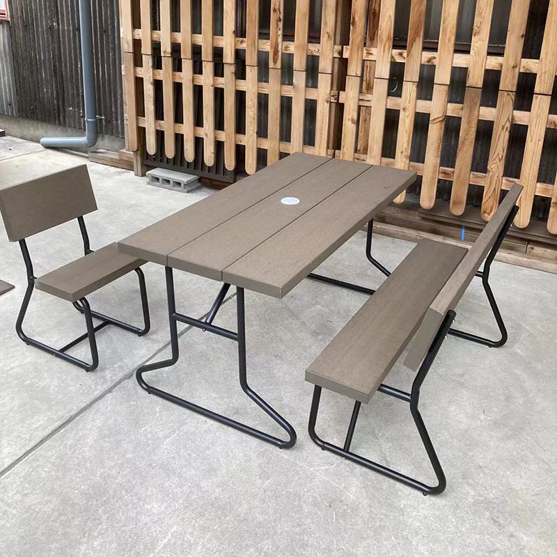 JJ PROHOME ガーデンファニチャー テーブル 人工木背付きガーデン