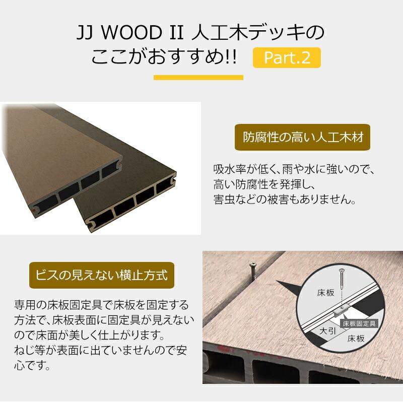 床板2700 ダークブラウン／モカ JJ-WOOD II／ウッドデッキ デッキ バルコニー ガーデニング エクステリア 人工木【代引き不可】｜jjprohome1｜03