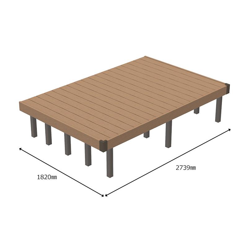 人工木 ウッドデッキ 1.5間6尺オープン　固定束／調整束 ダークブラウン／モカ JJ-WOOD II／ デッキ バルコニー DIY おしゃれ 【代引き不可】｜jjprohome1｜09