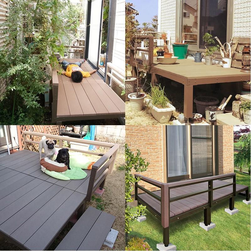 ウッドデッキ 人工木ユニットデッキ ダブルfl ブラウン ダークブラウン Aks 人工木ウッドデッキ 樹脂デッキ Aks Jjpro Home 通販 Yahoo ショッピング