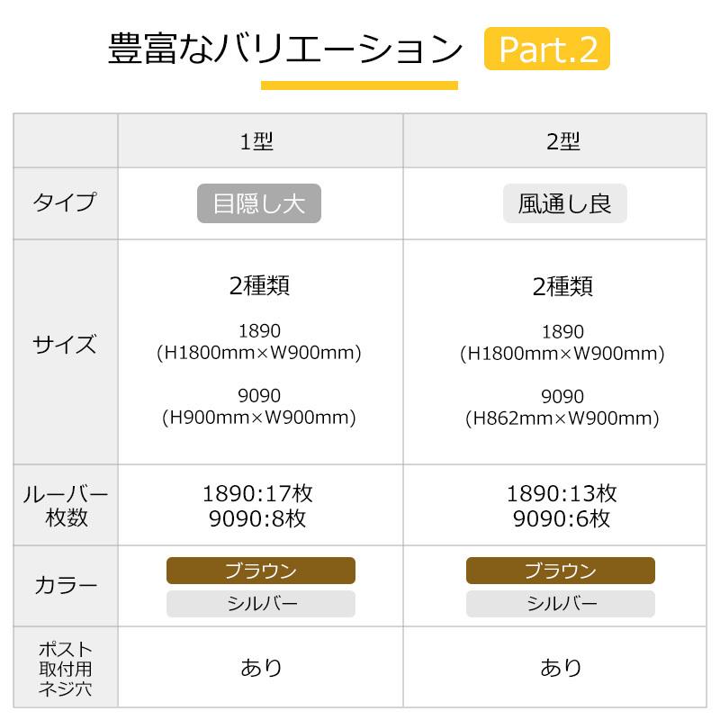 アルミフェンス ルーバーフェンス 外構 diy 目隠し アルミルーバーウィンドラティス2型1890 1800×900mm 全2色(ブラウン/シルバー )|jjprohome1|05