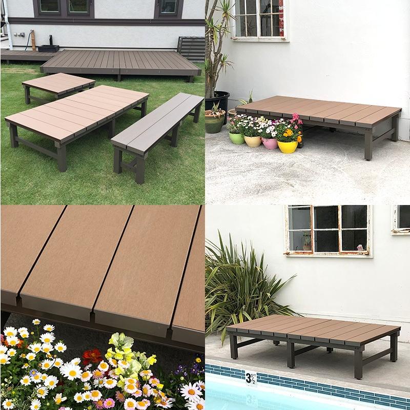 縁台 人工木アルミ連結デッキt型 9090 Aks25722 Jjpro Home 通販 Yahoo ショッピング