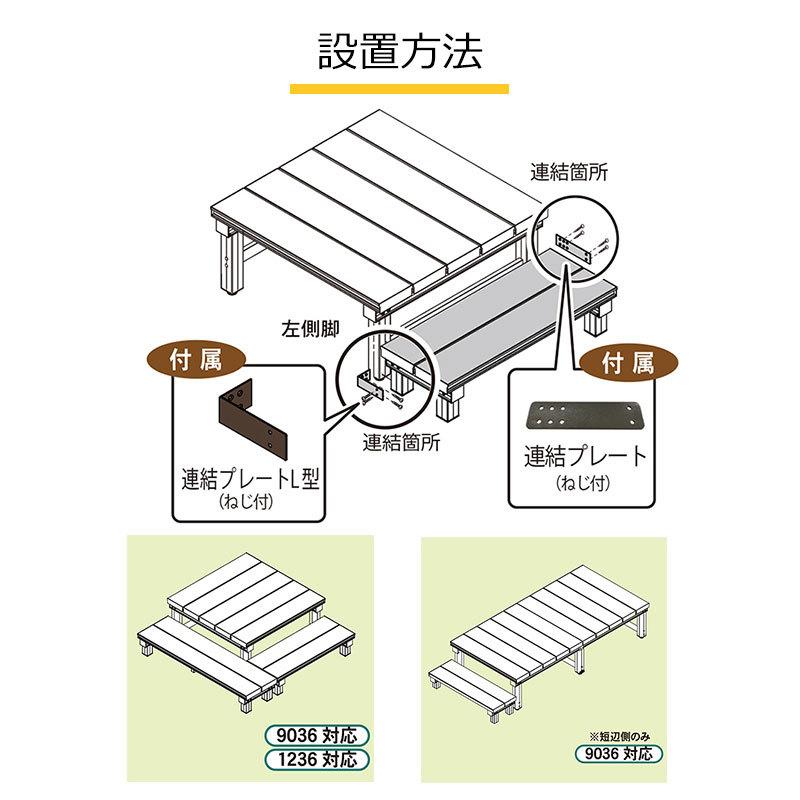 人工木アルミデッキT型　連結ステップ9036　全2色（ブラウン/アッシュブラウン）｜jjprohome1｜06