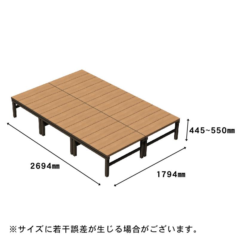 人工ユニットデッキ II ブラウン 894mm 未開封新品 天然木や人工木のウッドデッキセットやラティス：JJ PROHOME