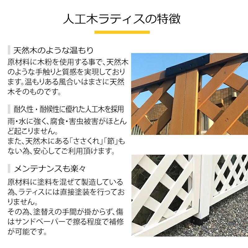 JJ PROHOME 人工木 ラティス フェンス 9090【90×90cm】 目隠し DIY 外