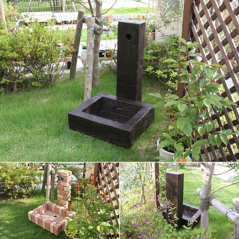 JJ PROHOME 水栓 水栓柱 立水栓 FRP水栓バン 枕木調 or ブリック調