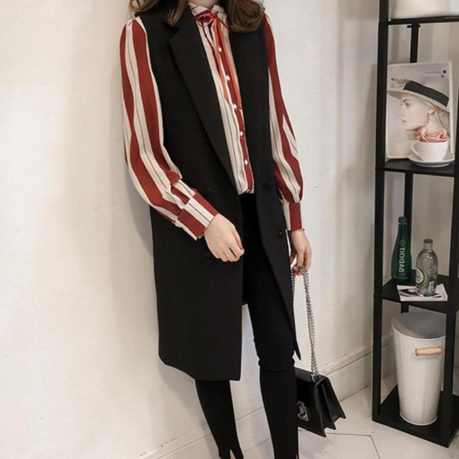 ジレ レディース ロングジレ ロングベスト レディース 春 秋 アウター