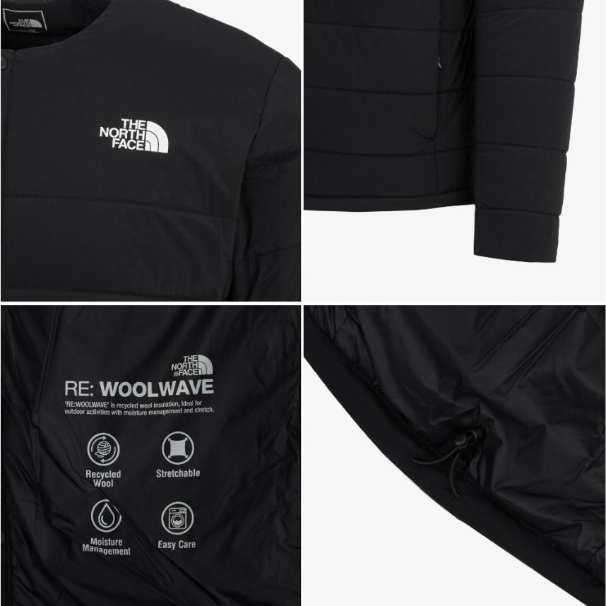 ノースフェイス ダウンジャケット 軽量ダウン ウール使用 キルティングジャケット M'S LEWES RE:WOOLOFT JACKET メンズ レディース ブラック NJ3NQ61A 海外限定_6