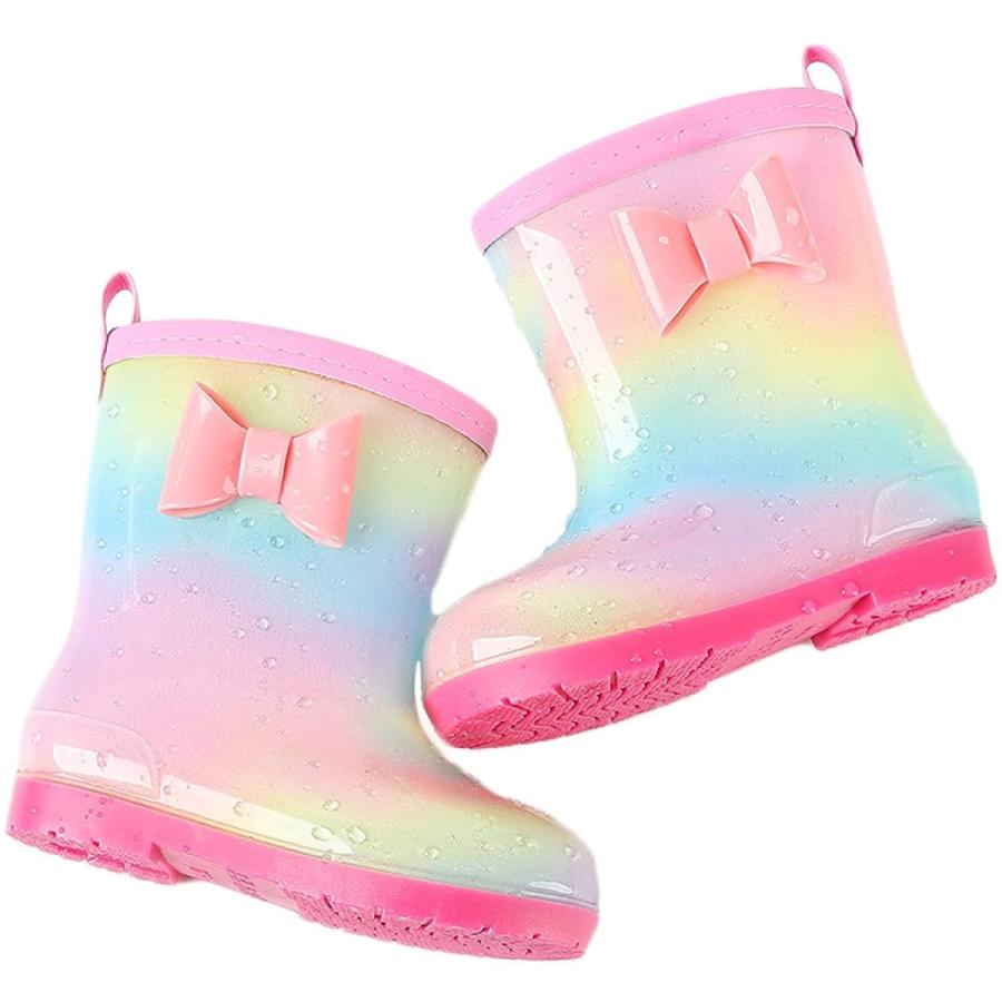 Ijge レインブーツ キッズ ジュニア 子供 雨 雨具 梅雨 防水 シンプル 長靴 かわいい おしゃれ 男の子 女の子