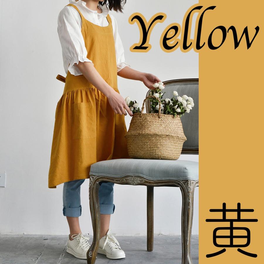 ドレスエプロン ワンピースエプロン カフェ ユニフォーム 花屋 リネン 綿 ポケット付き レディース シンプルエプロン 1912 002 Jkストア 通販 Yahoo ショッピング