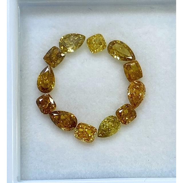 Total 1.195ct イエロー、グリーン、ブラウン系　ファンシーシェイプ　天然ダイヤモンドルース　12ピースロット_1