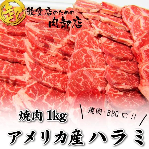 送料無料 訳あり ハラミサガリ 1kg アメリカ産 バーベキュー 焼肉 BBQ 牛肉