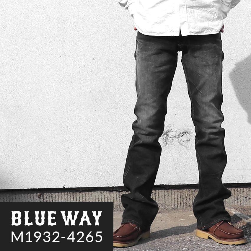 Blueway ブーツカットジーンズ ストレッチデニム ユーズド ブラック M1932 4265 Blueway M1932 4265 ジーンズ J Kura ジンクラ 通販 Yahoo ショッピング