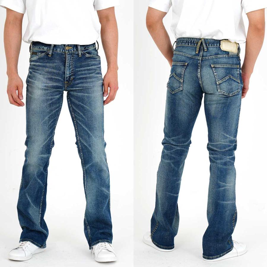 BLUE WAY（ブルーウェイ） ブーツカットジーンズ ハイブリッド ストレッチデニム（ユーズドシェイバー）:M1939-5754 ブーツ ...