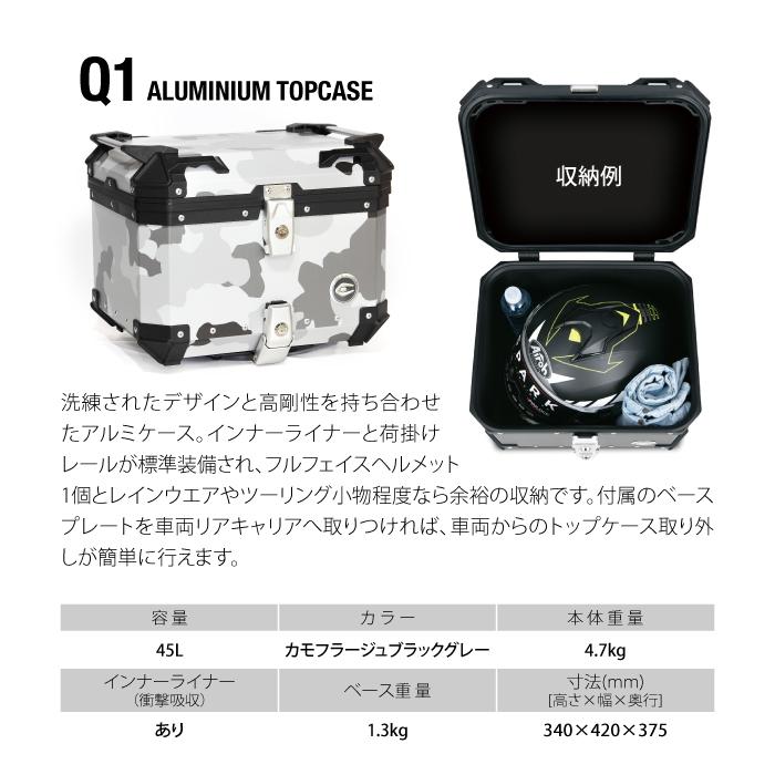 直送品 COOCASE Q1 カモフラージュブラックグレー クーケース アルミ