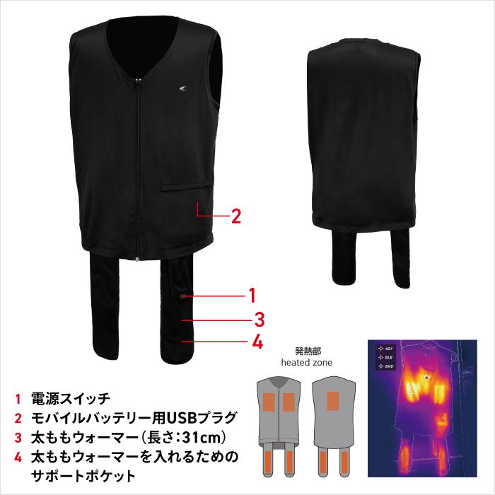 コミネ（Komine） 電熱ベスト EK-115 QC3.0 イノベーティブヒー