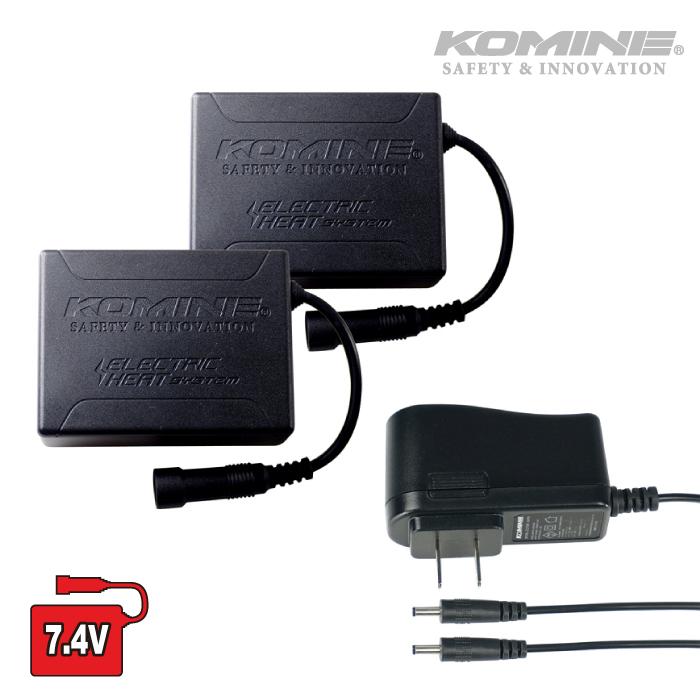 コミネ EK-207 7.4Vバッテリー (2個) & 充電器セット KOMINE 08 コミネ EK-207 7.4Vバッテリー (2個) & 充電器セット KOMINE 08