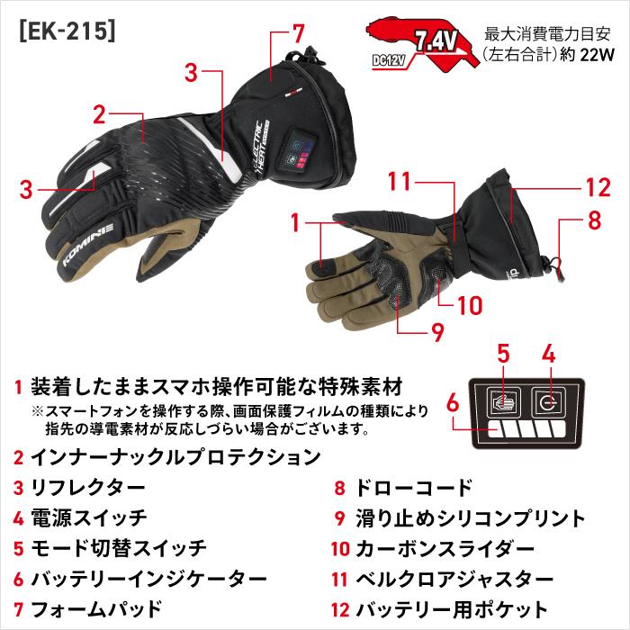 コミネ EK-2155 デュアルヒートプロテクトエレクトリックグローブ 